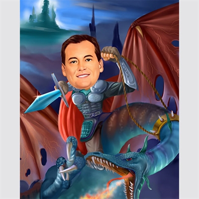 Eragon Fighter Man Caricature from Photo,by myDaVinci - myDaVinci